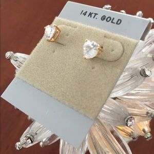 🎃NWOT cubic zirconia, 14kt earrings, NEW🌻🌾